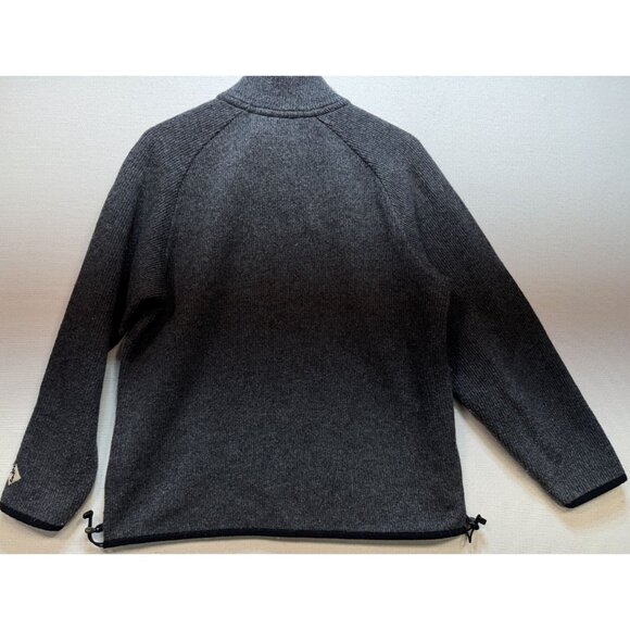 EMS Womens Wool Blend Pullover Sweater Knit Long Sleeve Sz M Gray 1/4 Zip - Picture 2 of 12